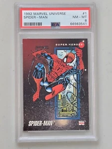 1992 IMPEL MARVEL UNIVERSE SERIES 3 SPIDER-MAN #1 TRADING CARD | PSA 8 NM-MT - Picture 1 of 4
