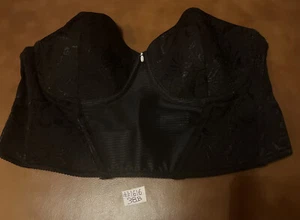 Bali Black Floral Bustier Corset Bra 94944 - Size 38B #1616 - Picture 1 of 6