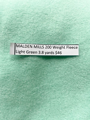 Malden Mills Fleece Light Green 200 Weight 3.8 yds 66" wide - Image 1 of 2