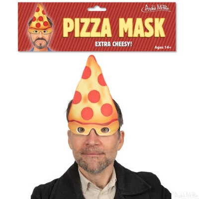 PIZZA MASK - Extra Cheesy Funny Gag Joke Party Costume - Archie McPhee - Image 1 of 2