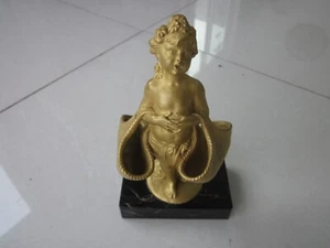 JOSEPH GUSTAVE CHERET 1838-1894 BRONZE GIRL HOLDING TWO BASKETS - Picture 1 of 7