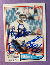 SIGNED MARK BRAMMER 1982 TOPPS FOOTBALL CARD AUTOGRAPHED-  BILLS