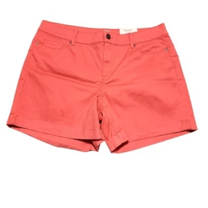 Juicy Couture Shorts Women's Size 16 Pink High-Rise Bottom Enhancing Denim NEW - Picture 1 of 12