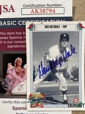 1990 TARGET DODGERS 100th #203 DON DRYSDALE Autographed Card LOS ANGELES - JSA