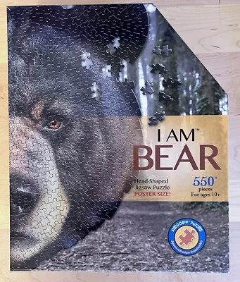NEW Puzzle: I AM Bear 586 Pieces Animal Shaped Jigsaw Puzzle 27inx27in Bear - Image 1 of 4