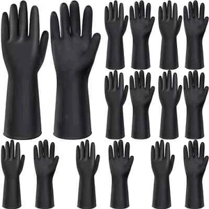 Chumia 8 Pairs Chemical Resistant Latex Gloves Heavy Duty Black Rubber Gloves... - Picture 1 of 7