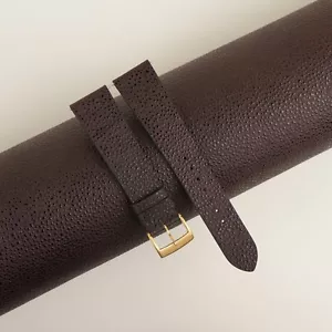 Vintage Braun Schwarz Diamant Leder Uhrenarmband Band 18 mm 20 mm 22 mm - Bild 1 von 10