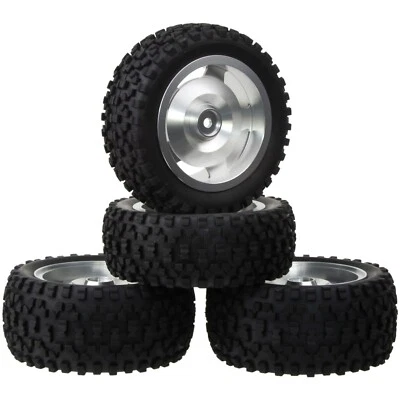 Aluminum Wheels Rims Rubber Tires for Tamiya TT-02B HPI HSP RC Buggy Car Upgrade - Image 1 of 4