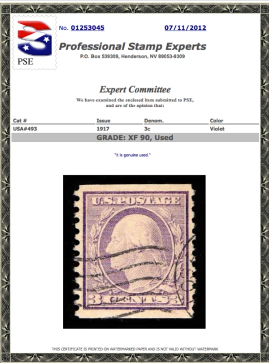 #493 Used Coil Single, PSE Graded 90, PSE Cert # 01253045 - Image 1 of 1