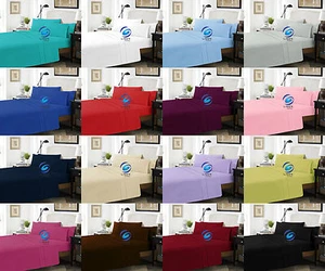 Extra Deep Fitted Sheet Polycotton Easy Care Fabric Pillow Cases Sold Separately - Foto 1 di 15