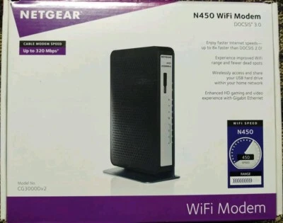 NETGEAR CG3000Dv2 N450 Wireless Cable Modem Router - Image 1 of 4