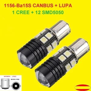 2 Bombillas Led 1156-BA15S CANBUS con Lupa 650Lm 12v 1 Polo - Imagen 1 de 10