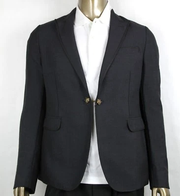 $2950 Gucci Mens Charcoal Wool/mohair Evening Jacket Tiger Link 406543 1165 - Image 1 of 4