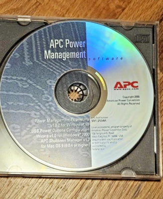 APC Power Management Software CD Windows 98/2000/& Mac OSX 9.0.4 - Good - Image 1 of 4