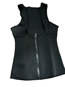 Women's Waist Trainer Vest Slim Black Sauna Top Weight Loss Body Shaper Shirt L - Picture 1 of 5