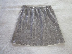Falda de mujer Garnet Hill talla S lentejuelas plateadas (defecto) - Imagen 1 de 7