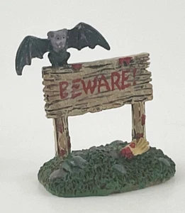 End Of The Trail Halloween Horror Village Signs Retired Lemax Spooky Town BEWARE - Picture 1 of 4