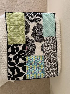 POTTERY BARN TEEN Floral Geometric Polka Dot 2 Shams purple black green aqua Foto 1 de 4