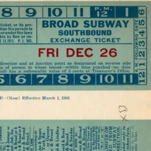 Philadelphia Rapid Transit c1936 Page from Bus Subway Ticket Sample Book (0066) - Picture 1 of 3