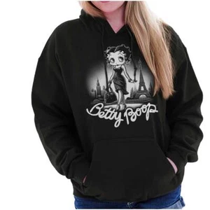Betty Boop Retro Cartoon Paris Fashion Queen Womens Hooded Sweatshirts Hoodies - Picture 1 of 6