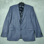 Saks Fifth Avenue Blazer Jacket Mens 46R Blue Slim Fit Heringbone 100% Cashmere