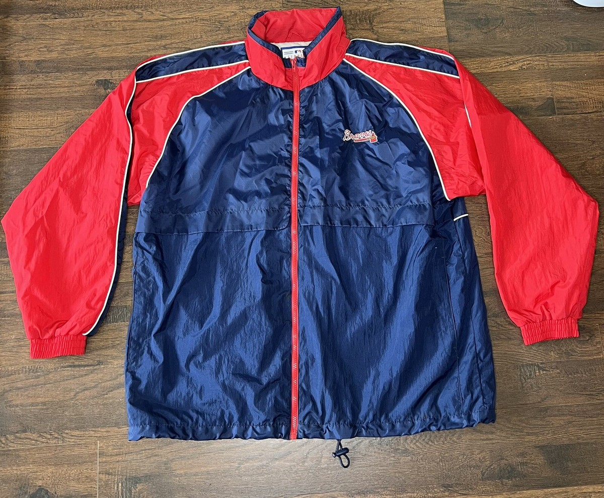 Atlanta Braves 90’s MLB Windbreaker M Vintage Atlanta Braves Jacket Mens XL Blue 1990s Starter MLB
