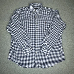 Ralph Lauren dunkelblau weiß Gingham Karo Button Down Hemd Herren Größe XL - Bild 1 von 8