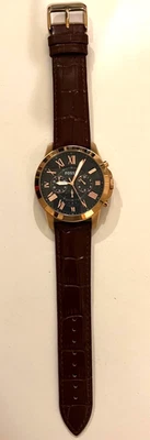 Fossil Grant Chronograph Watch FS5068 Rose Gold Leather Straps - Image 1 of 3