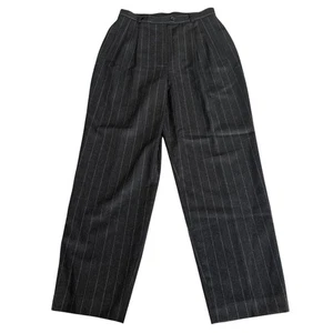 Lauren Ralph Lauren Petite Wolle Nadelstreifen Plissee Anzughose Hose Größe 10P - Bild 1 von 11