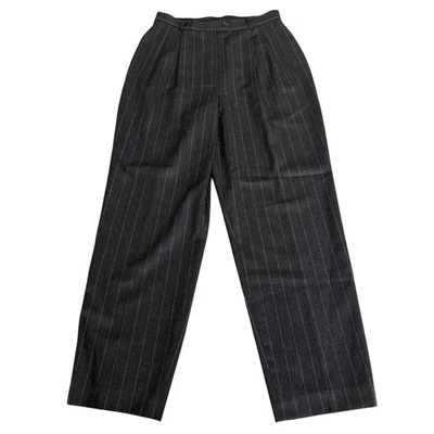 Pantalón de vestir plisado a rayas de lana pequeña Lauren Ralph Lauren talla 10P Foto 1 de 4