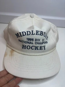 VINTAGE middlebury cap 1995 DIV. III national champions hockey HAT CAP - Picture 1 of 7