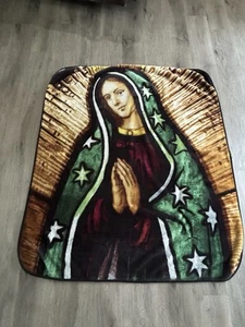 Wilderness Mary Fleece Blanket 53”x48" Soft & Warm Religious Throw Blessed Mary - Picture 1 of 9