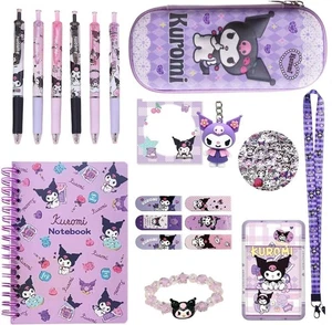 Kuromi Kawaii Cute School Supplies Back To School Gift Set Pencil Case Note - Picture 1 of 6