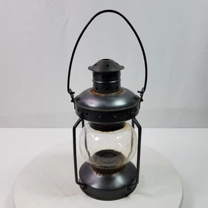 Vintage schwarz Metall Teelicht Laterne Hurricane Bauernhaus 11 cm hoch + Griff - Bild 1 von 6