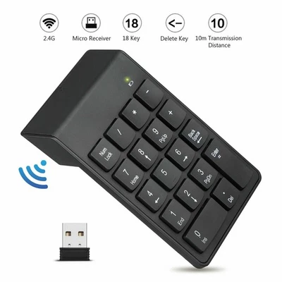 USB Wireless Number Pad Numpad Numeric Keypad Number Keyboard For Laptop Desktop - Image 1 of 4