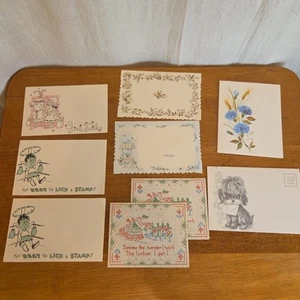 Vintage Notizkarten Lot 9 Karten ohne Umschläge - Bild 1 von 15