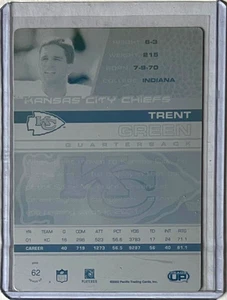 1/1 TRENT GREEN 2002 PACIFIC HEADS UP CARD PRINTING PLATE KC KANSAS CITY CHIEFS - Picture 1 of 2