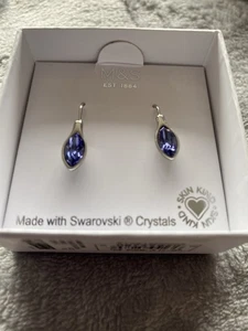 M&S Silver plated Swarovski Crystal Drop hypoallergenic earrings - Picture 1 of 3