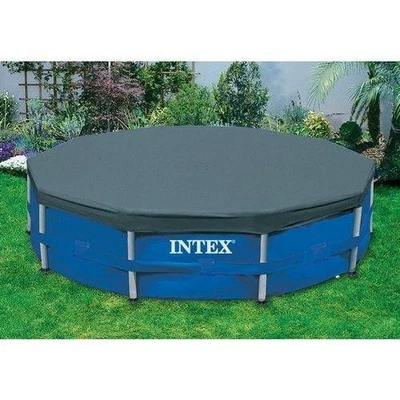 Intex 15 Ft Round Pool Cover for Metal Frame Pools 28032E - Image 1 of 4