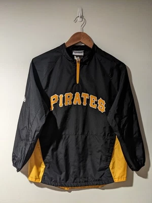 Pittsburgh Pirates Cool Base Kids Medium Black Windbreaker Jacket - Image 1 of 4