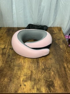 FlyHugz Neck Travel Pillow Memory Foam Neck Pillow for Comfort on Airplane Pink - Picture 1 of 7