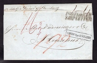 Cubierta HAITÍ 1848 a Alemania. CARTA DE ENVÍO PORTSMOUTH. América en caja por Inglaterra Foto 1 de 4