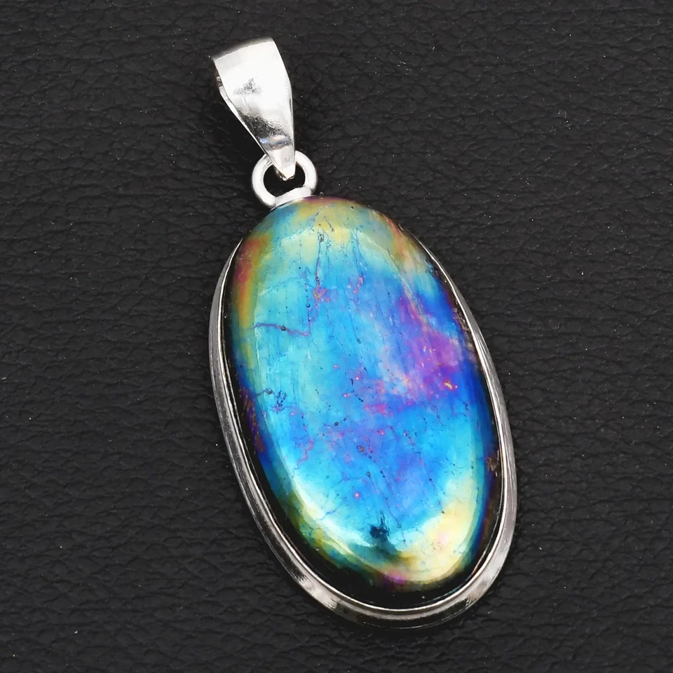 Colgante étnico hecho a mano de piedras preciosas de cuarzo aura de titanio joyería 2,32" AP-41775 Foto 1 de 1