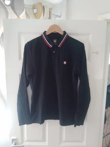 Pretty Green Large Polo Shirt Long Sleeve Black - Picture 1 of 5