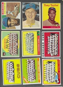 (87) vintage Chicago Cubs Topps Baseball cards lot 1950's, 1960's, FREE SHIPPING - Picture 1 of 10