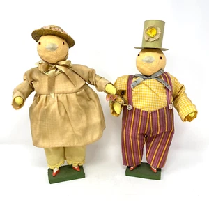 Cody Foster Vintage Paar Ostern Küken Mann Frau 13" groß Figuren Puppen Deko - Bild 1 von 10