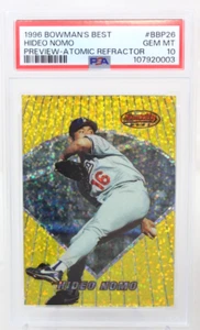 1996 Bowman's Best Preview #bbp26 Hideo Nomo Preview Atomic Refractor PSA 10 - Bild 1 von 6