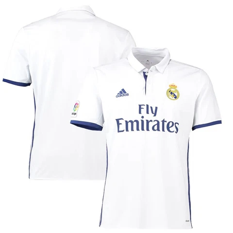 Real Madrid CF Adidas Jersey White Home Kit Soccer Football Stadium Size S L XL Cover