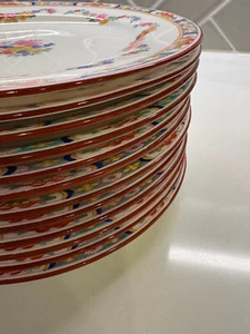SET OF 12 Minton Rose Antique Bone China 7.5” Salad Plates England Globe Mark - Picture 1 of 9