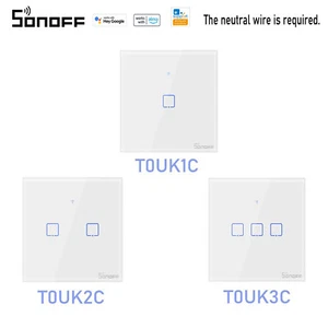 Sonoff WIFI Smart Light Touch Switch Wall Lamp Glass Panel For Alexa Google Home - Picture 1 of 18